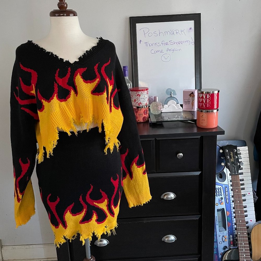 Dolls Kill Raise Hell Sweater Skirt Set